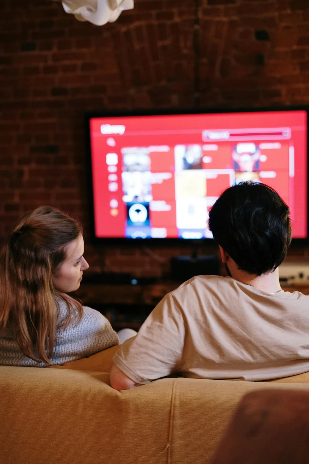 People watching streaming content at home