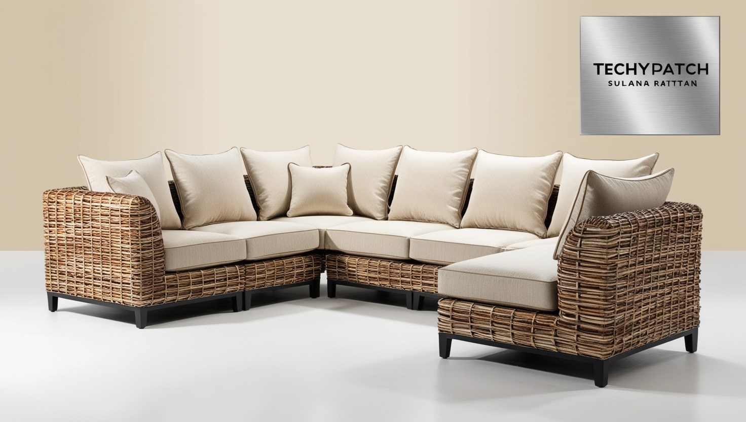 sulana rattan effect 6 seater sofa set