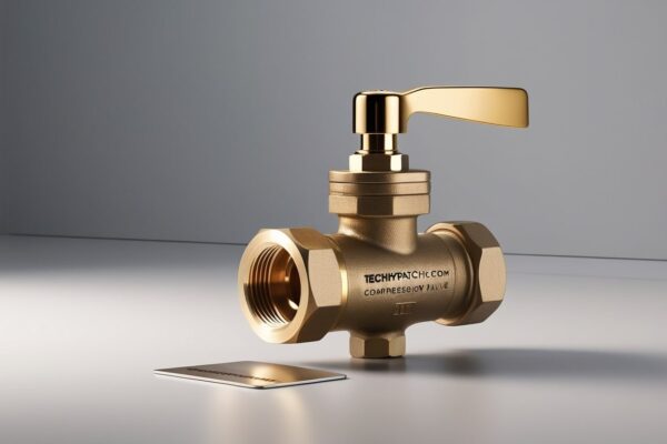 Brass Compression Icemaker Valve with Gold Lever