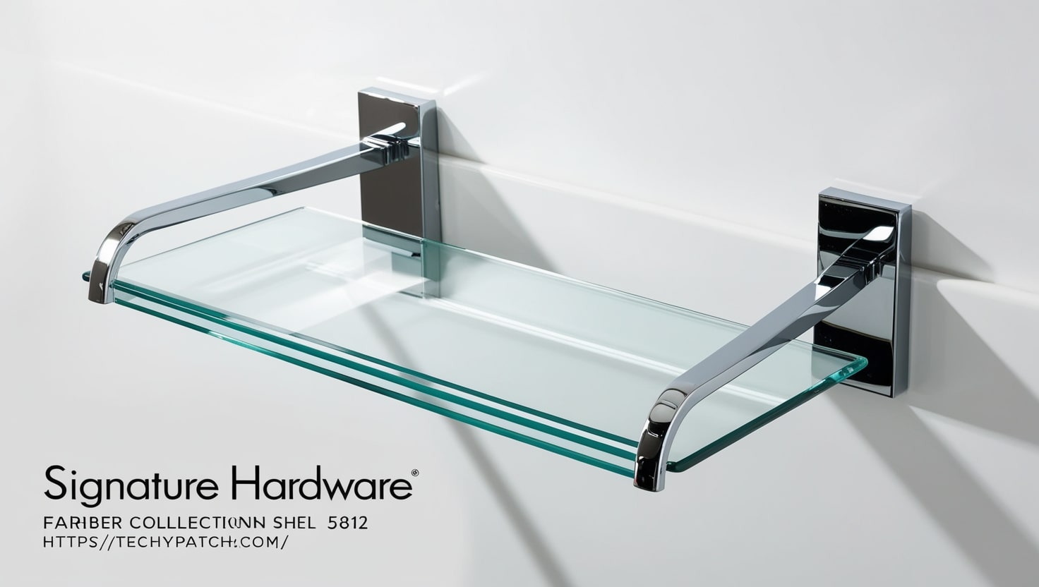 signature hardware farber collection glass bath shelf 5812