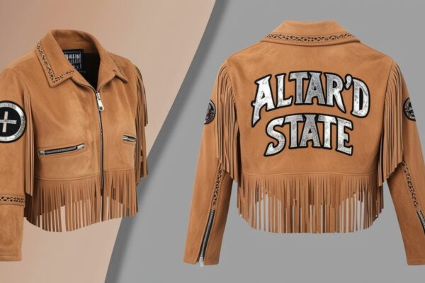 Altar'd State Cropped Faux Suede Fringed Jacket