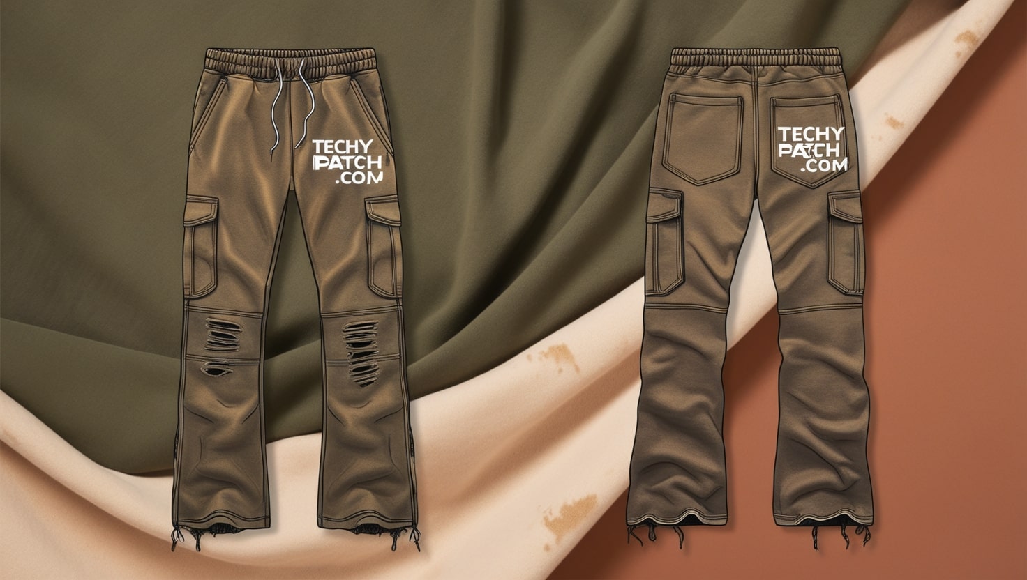 G.O.A Rustic Flared Cargo Sweatpants